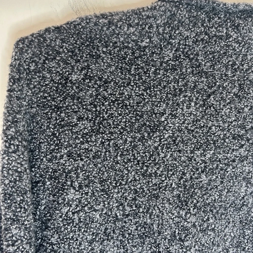 EILEEN FISHER Charcoal Gray Wool Cashmere Blend Nubby Cardigan Sweater Size M